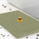 Small Chenille Bath Mats 22"x14", Plush Absorbent Bath Mats Quick Dry, Soft & Machine Washable, Non Slip Carpet for Bathroom, Thick Bathroom Rugs, Shower Restroom Rug Mat, Alfombras De Bano, Bathrugs