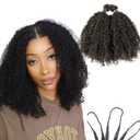 Afro Kinky Curly Pre-Looped Crochet Extensions 100% Human Hair Pre-Separated Crochet Hair for Black Women 100 Strands Natural Color 20 Inch 120 Gram