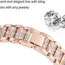 Women Bands with Case Compatible with Google Pixel Watch 4/3 45mm 41mm Watch2 Watch1, Metal bling Luxurious Dressy Replacement Wristbands, Silver Black Rose Gold