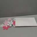 Wenqik 16 Pcs Winter Wooden Snowflake Decor Christmas Winter Snowflake Tabletop Decorations 3D Snow Table Signs Standing Centerpiece Xmas Tiered Tray Decorations for Party(White,Pink)