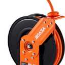 VEVOR Retractable Air Hose Reel, 3/8 IN x 50 FT Hybrid Air Hose Max 300PSI, Air Compressor Hose Reel with 5 ft Lead in, Ceiling/Wall Mount Heavy Duty Single Arm Steel Reel