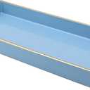 Blue Bathroom Vanity Tray for Countertop, Small Plastic Toilet Tank Versatile Storage & Organization Tray for Makeup, Perfume, Desk, Kitchen, Candles, 13.7"x6"x1.4", 35BL