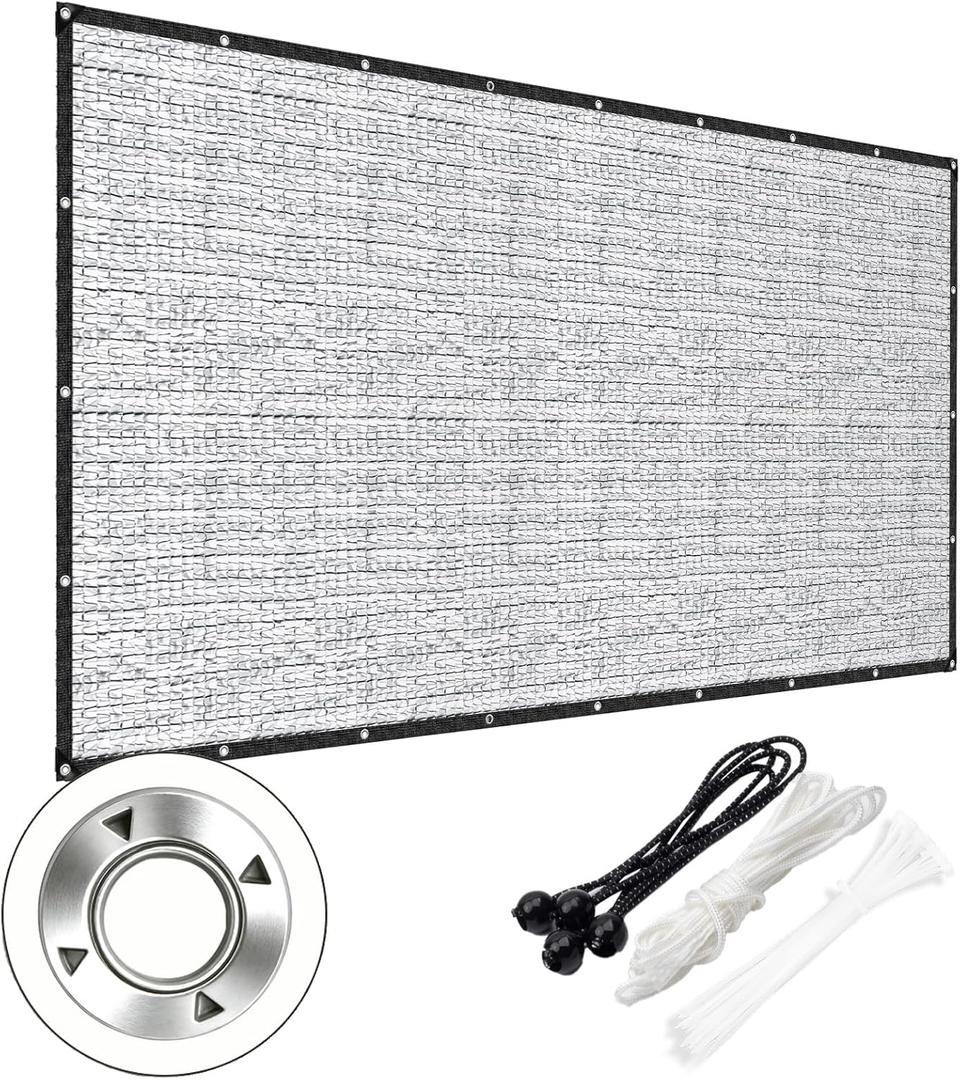99% Aluminet Shade Cloth, 16x20 FT Heat Reflective Tarp for Blocking Sun