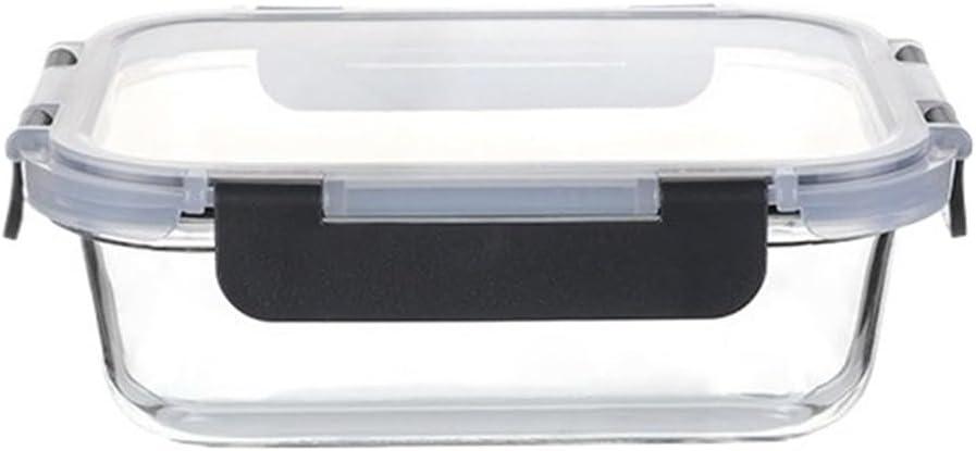 1PC Glass Lunch Can Be Heated In The MicrowaveCompatible For Work With And Student Meal(Rectangle 370ml)