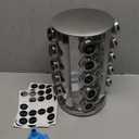 KALINCO Rotating Spice Rack Organizer, Revolving Spice Rack for Cabinet, Stainless Steel Spice Organizer with Jars(20-Jar) Black