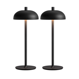 Cordless LED 12" Small Table Lamps Set of 2, Modern Portable Desk Lamp, 3 Color Dimming Rechargeable Battery Lights for Bedroom, Outdoor, Restaurant, Bedside, Baby Night Light, Gifts (Black)