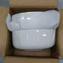 MALACASA 24 OZ Cereal Bowls, Porcelain Soup Oatmeal Bowls Set of 6, Kitchen Ceramic Serving Bowl, Dishwasher Microwave Oven Safe, White, Series LUNA