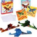 Playhouse Flying Dragons Valentine's Day Card Set for Kids, 28 Card Pack & Envelopes - Fold and Fly Paper Airplanes - Great for School Classroom Exchange Parties - Boys & Girls Ages 4+