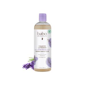 BABO Botanicals Calming Lavender 2-in-1 Bubble Bath & Wash - Relaxing Chamomile & Lavender - EWG Verified- Vegan- for All Ages- Scented with Lavender Essential Oil - 1 or 2-Pack