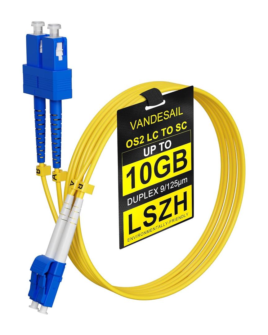 LC to SC Single Mode Fiber Patch Cable 5m, 1G/10GB OS2 Fiber Cable, Duplex SMF Jumper Optical Patch Cords LSZH 9/125m for SFP+ Transceiver -5M(16.4FT) 1pack