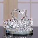 Crystal Swan Figurine Collection Table Centerpiece Ornament, Crystal Collectible Figurines for Christmas, Birthday, Party, Valentine's Day, Anniversary (White)