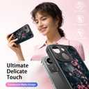 FUNMIKO Cute Phone Case for iPhone 13 Mini - Wireless Charging & Military-Grade Protection - Trendy Wildflower Design for Women Girls, Non-Slip Translucent Matte Hard Cover - Mystic Blooming Plum