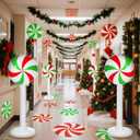 4 Pcs Christmas Inflatables Candy Outdoor Decorations 4 FT Christmas Candy Inflatable Column Blow up Decoration for Winter Xmas Lawn Yard Garden Home Decor (Red, White, Green)