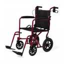 Medline Basic Aluminum Transport Chair, 12 Inch Wheels, Red, #MDS808210ARE
