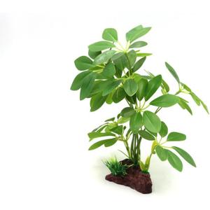 JGbaby Artificial Aquarium Plants,Fish Tank Decorations Betta Leaf Hammock Driftwood 10in Realistic Silk & Plastic Plants, Hideout Decor for Betta, Goldfish,Reptiles,Small Tanks 