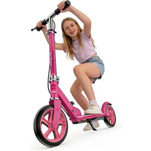 Kick Scooter for Adults Teens Kid Foldable Lightweight Sport Scooters with Hand Brake Adjustable Height Folding, Large Wheels Durable Load 300 LBS