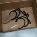 FITORY Women's Slide Sandals Flat Toe Ring Thongs with Cross Strap for Summer Size (10, Black)