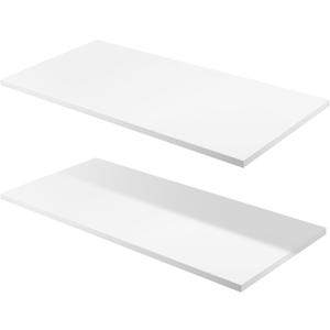 Menkxi Cabinet Shelf White Floating Shelves Wood Shelves for Wall Wooden Storage Display Shelf Board for Bathroom Bedroom Kitchen Garage, 5/8 Inch Thick (24 x 14 Inch, 2 Pcs)