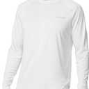 baleaf Men's Sun Protection Shirts UV SPF UPF 50+ Long Sleeve Rash Guard Fishing Running Quick Dry Lightweight (XX-Large, 01-white)