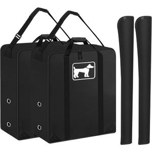 SIRUITON 2Pack Dog Playpen Storage Bag, Fits 32" H 8 Panels and 9 StakesSuitable for Foldable Exercise Pet Playpen, Dog Fence Travel Bag, with Reinforcing Plate & Shoulder (Black)