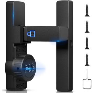 Barn Door Lock,Flip Latch Lock with Combination,90 Degree Sliding/Swinging Door Lock,Cabinet 3-Digit Password Keyless,Gate Latches Bolt for Gate Barn Door Garage Shed Window(Black,90 Degree)