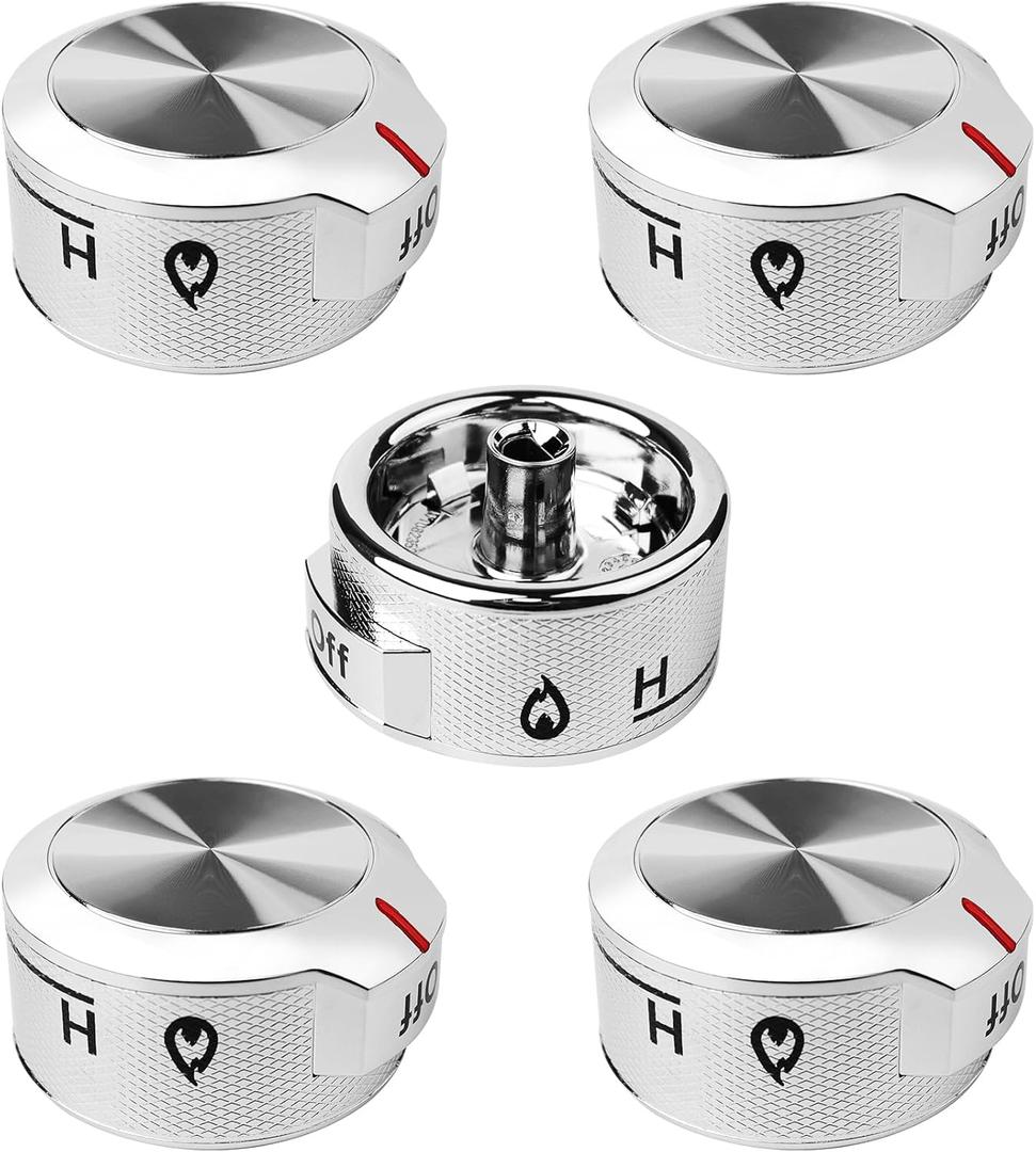 5Pcs Upgraded Stove Control Knobs Replace for W11030413, Range Oven Control Knob Compatible with Whirlpool Kitchen Aid Stove Knobs, Replace for W11027434, W10786063, W10643306 Knob