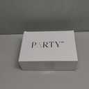 PARTY Women's Open Toe Ankle Strap Low Block Chunky Heels Sandals (9, White Pearl)