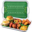 Yungyan 2 Pcs Plastic Football Serving Trays with Handles 15 x 11 x 1.89 Inch Football Stadium Serving Platter with Handles Sport Trays for Food Game Day Fun Platter for Home Tailgate Party