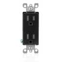 Leviton 15 Amp Decora Tamper-Resistant Duplex Electrical Wall Outlet, T5325-E, Black