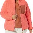 Amazon Essentials Women's Sherpa Long-Sleeve Mock Neck Full-Zip Jacket with Woven Trim Size XXL