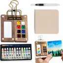 Watercolor Kit,Mini Watercolour Travel set, Portable Pocket Artist Travel Watercolor Palette (8-Grids)