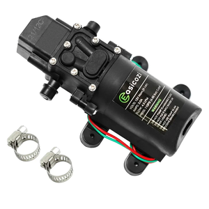 12V DC Fresh Water Pump with 2 Hose Clamp 12 Volt Diaphragm Pump Self Priming Sprayer Pump with Pressure Switch 4.5 L/Min 1.2 GPM 110 PSI Adjustable for RV Camper Marine Boat Lawn