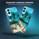 for Samsung Galaxy S25 Edge 5G, Samsung S25 Edge Case - Tropical Beach Palm Tree Design Printed Cute, Sleek Hardshell Protective Designer Phone Back Case for Samsung S25 Edge White
