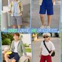 3 x Langyiwee 5 Pack Boys Shorts Kids Athletic Summer Knee Length Sweatshort Teen Drawstring for School Short Pocket 6-16Y(10-11 Years,Pure Red, Navy Blue, Black, Light Heather Gray, Royal Blue)