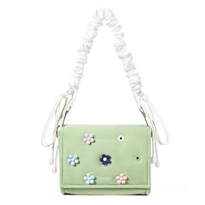 Telena DIY Customizable Crossbody Bags Snaphole Shoulder Bag for Women with DIY Charm Set (Flower Series, Blueberry Dream-1)