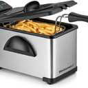 Elite Gourmet EDF2100 Electric Immersion Deep Fryer Removable Basket Adjustable Temperature, Lid with Viewing Window and Odor Free Filter, 2 Quart / 8.2 cup