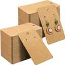 Kraft Paper Earring Display Cards, 500 Pack, 3.5 x 2 Inches (Brown)