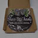 3D Bless This Home and All Who Enter Wooden Front Door SignsDoor Decorations Hanging,Christian Jesus Home Porch Wall DecorSpring WreathsDoor Wreaths for Front Door Outside All Season(Black)