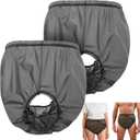 2 Pack Adult Plastic Incontinence Pants Side Leakage Prot,Black M | Side Leakage Protection for Men & Women
