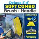 STAR BRITE Deluxe Telescoping Deck Brush Kit - Extendable Aircraft-Grade Aluminum Handle, Soft or Medium Bristles, Floats if Dropped, Ergonomic Design, Multi-Surface Cleaning