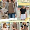 LessonZoo 3 Pack Girls Short Sleeve Slim Fit Tops, 3-Color Set, 13-14 Years