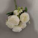 Peonies Artificial Flowers, 24 Bundles Silk Fake Peonies Faux Peony Arrangements for Spring Summer Wedding Bouquet Home Bridal Baby Shower Party Event Centerpieces Vase Office(White)