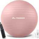 Trideer Yoga Ball - Exercise Ball for Workout pilates Stability - Anti-Burst and Slip Resistant for physical therapy, Birthing, Stretching & Core Workout, Office Ball Chair, Flexible Seating, Home Gym (L(23-26ines/58-65cm), Blush Dawn Pink)