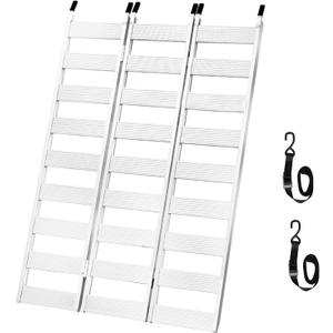 Aluminum Tri-Fold Loading Ramp, 76" L 50" W, 1500 lbs Capacity Folding Ramp with Anti-Slip Treads and Safety Straps for Lawn Mowers, ATVs, Snow Blowers, Motorcycles and Pickup Trucks