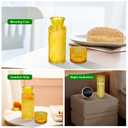 21.6 Oz Glass Carafe with Lid, Elegant Bedside Water Carafe and Glass Set - Amber