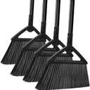 Heavy Duty Broom Outdoor Indoor,Upgraded Commercial Angle Brooms,Black Broom for Sweeping House,Restaurant,Kitchen,Garage,Courtyard