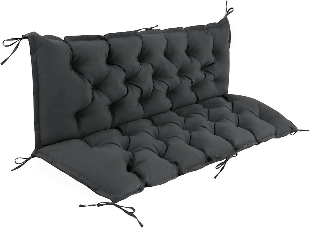 IASEAHK Porch Swing Cushions, Waterproof Swing Cushions for Outdoor Furniture, Patio Swing Cushion 3 Seater for Bench Seat, Glider, Settee, Loveseat, Wicker, 60404 Inch, Dark Grey