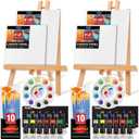 Set of 2 Acrylic Painting Kits for Adults and Couples, Sip and Paint Kit for Date Night, Acrylic Painting Kit with Canvas Boards and Easels, Professional Art Set for Couples, Families, Beginners