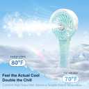 HandFan Upgraded Portable Handheld Misting Fan, Rechargeable Personal Mister Fan, Spray Water Mist Fans, Foldable Electric Mini Cooling Fans for Beach Travel Disney Makeup(Light Blue)