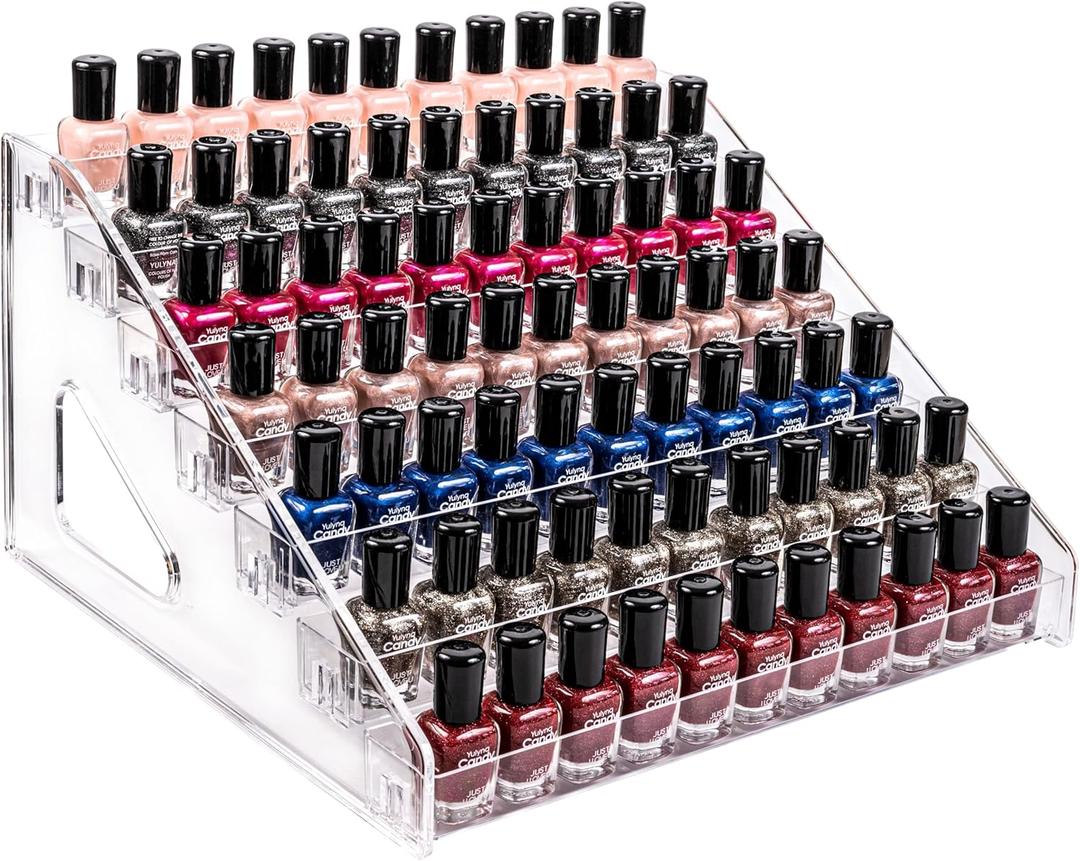 Nail Polish Organizer Acrylic Display Rack for Nail Polish Holder Sunglasses Organizer Essential Oils Holder Clear Eyeglasses Display Case Makeup Organizer